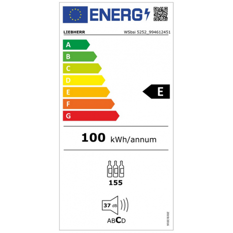 Liebherr WSbsi 5252 Vinidor Συντηρητής Κρασιών 155 Φιαλών BlackSteel